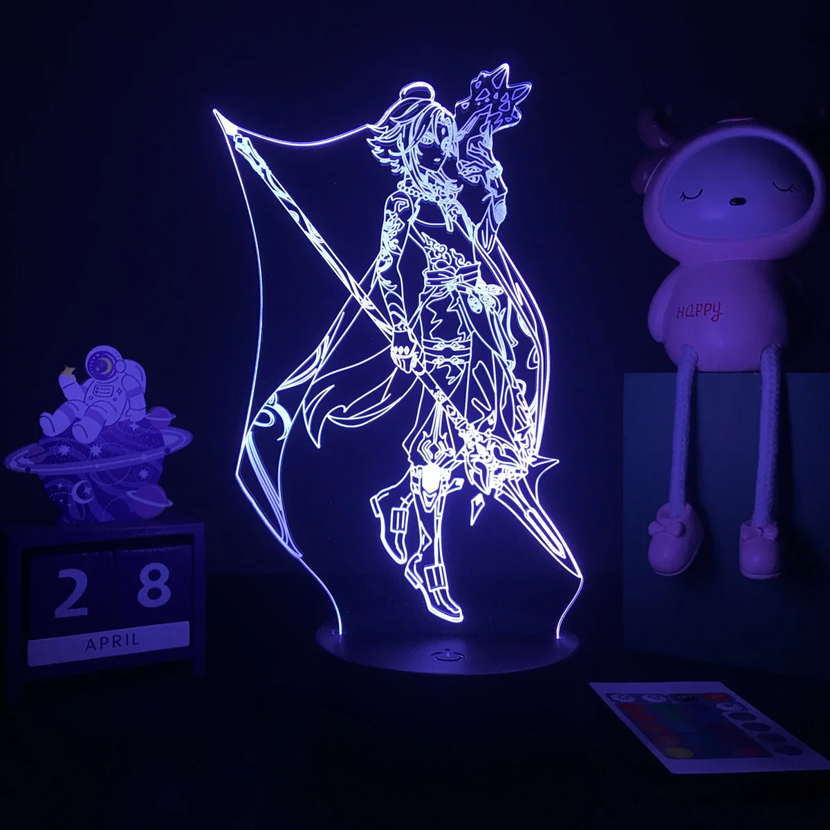 best night light Genshin Impact 3D LED Nightlight Color Changing Usb Battery Powered Usb Lamp Ganyu Mona Game Figure For Room Decor Unique Gift mushroom night light Night Lights