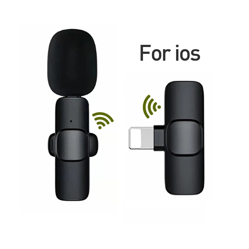 Wireless Lavalier Microphone Portable Audio Video Recording Mini Mic For iPhone 13 12/Type-C Mobile Phone Mike Live Game Teach mic stand Microphones