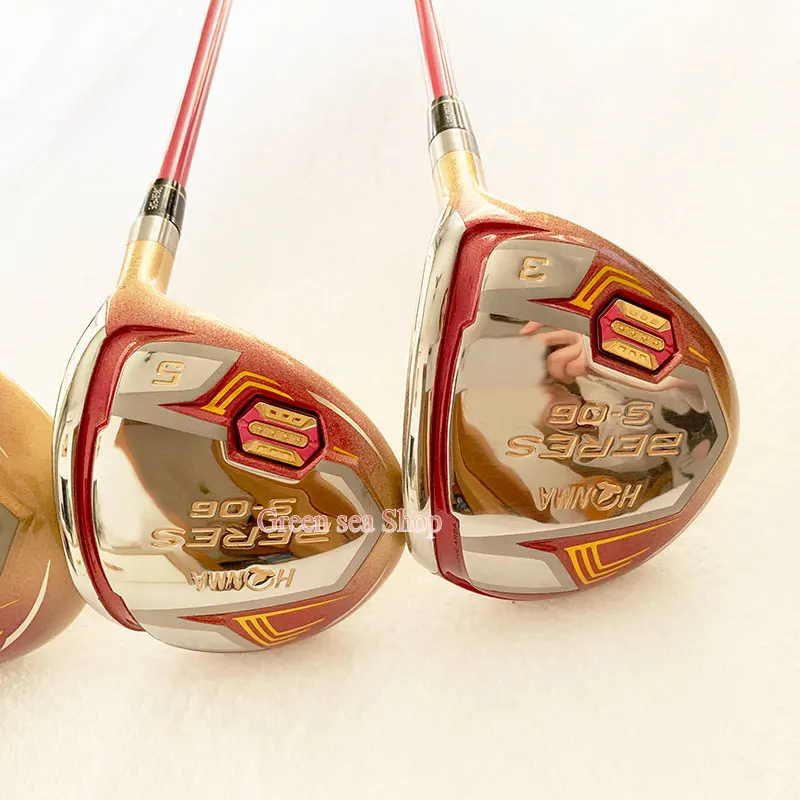 Новые женские клюшки для гольфа Honma s-06, 4 звезды, деревянный набор для гольфа, драйвер+ фарватер, деревянный графитовый Вал для гольфа, L flex, Деревянные клюшки