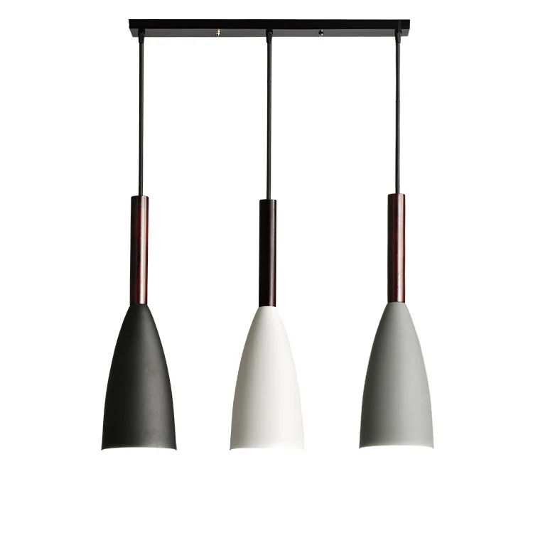 

Modern Minimalist Restaurant Chandelier Nordic Creative Three-end Ceiling Lamp Cool Bedside Chandelier Wrought Iron Bar Counter