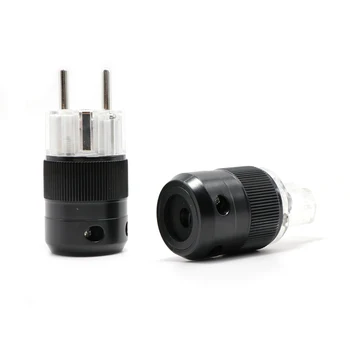 

Rhodium Plated Unprinted Schuko Power Connector, Audiophile DIY Mains Power cord Plug hifi
