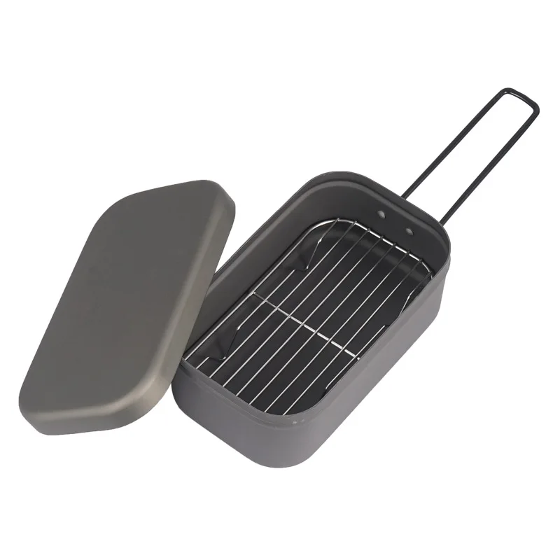 Camping Lunch Box Steaming Rack Aluminum Alloy Food Container Storage for Picnic Hiking Fishing Outdoor Tableware | Спорт и
