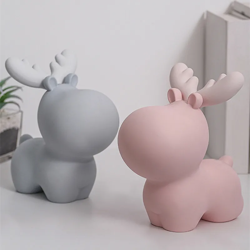 Скандинавские милые фигурки оленя искусство животное Копилка статуя смолы Art&Craft украшения дома аксессуары для гостиной R3132