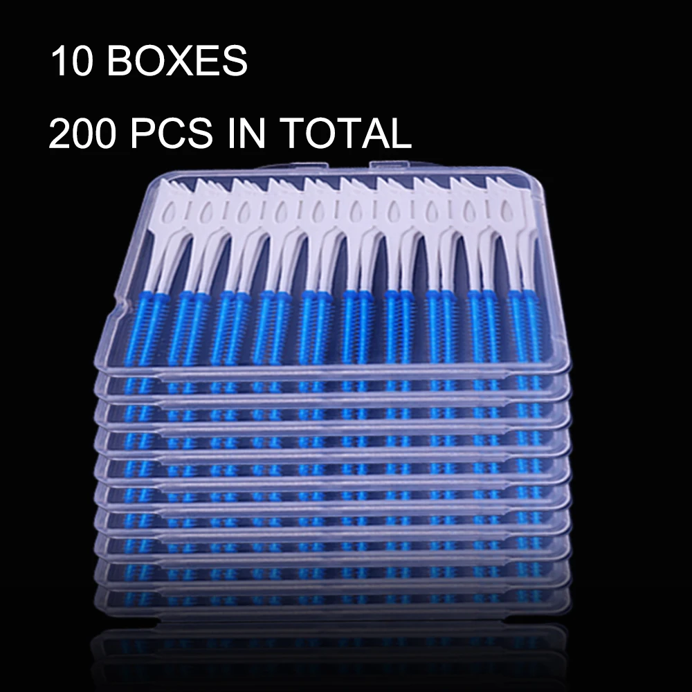10 caixa de silicone escova interdental 200