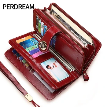 

European and American wallet women long zipper leather ladies wallet wallet large-capacity clutch bag