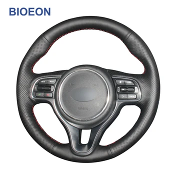 

Hand Stitch Black PU Artificial Leather Steering Wheel Cover for Kia K5 Optima 2016-2018 Sportage KX5 2016-2019 Niro 2017-2019