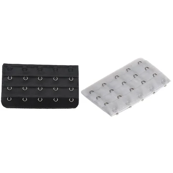 

10Pcs 5 Rows Hook and Eye Tape Extension Bra Strap Extender Hook for Women - 5Pcs Black & 5Pcs White