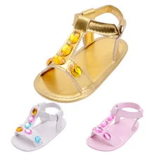 Baby Shoes Girl Boy Sandals Toddler Infant New PU Soft sole Solid Diamond Outdoor walking Prewalker Summer baby shoes