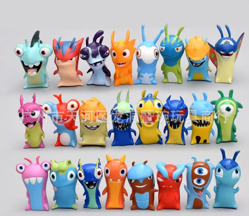 24 шт./лот разные Мультяшные аниме игрушки 5 см Slugterra ПВХ модели куклы детская