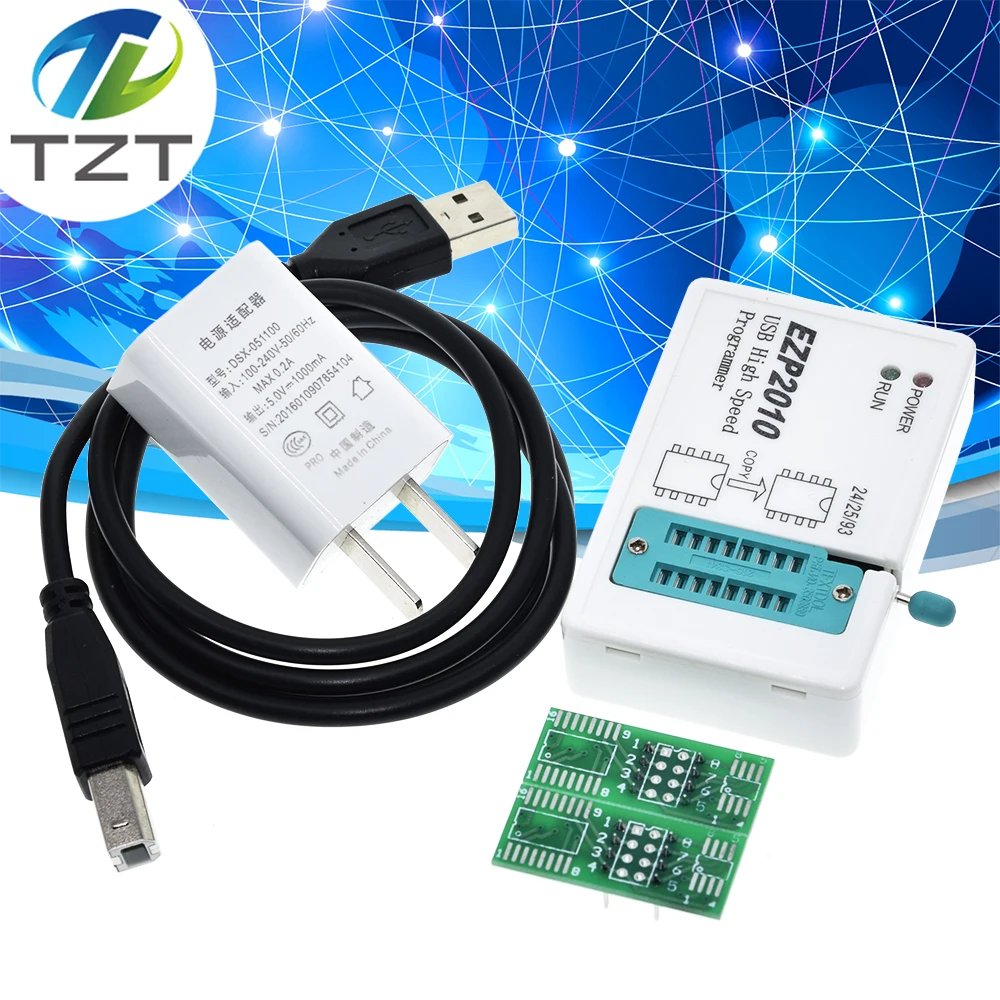 Tzt quente ezp2010 alta velocidade usb spi programador support24 25 93 eeprom 25 flash bios chip