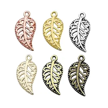 

210pcs Craft Supplies Mixed Vintage Hollow Filigree Leaf Charms for Jewellery Making Necklace Bracelet