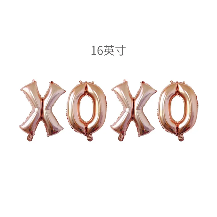 Свадебные украшения декоративный 16-дюймовый шпилька для XOXO фольга из розового золота набор воздушных шаров одна упаковка соломы