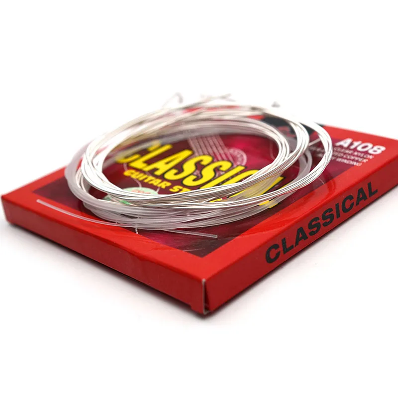 10 Набор классических гитарных струн прозрачные нейлоновые струны посеребренные медные сплавы намотки нормального натяжения-Alice A108-N encordoamento