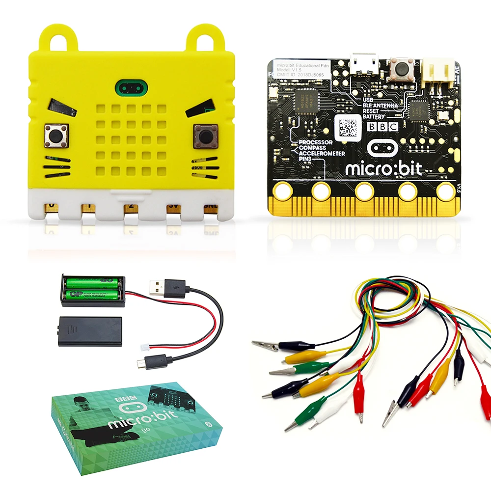 Комплект BBC micro:bit Go start с защитным чехлом не акриловый силиконовый чехол и 10 шт.