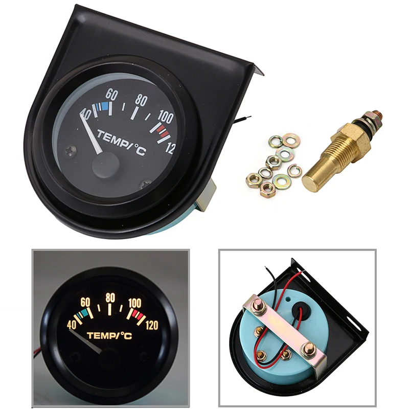 

1 set 52mm Black Car Auto Digital LED Water Temp Temperature Gauge Kit 40-120 Degree