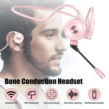 

Bone Conduction Headset Bluetooth 5.0 Wireless Waterproof Lightweight Comfy Headphone with Dual Noise-reducing Mic HiFi Sound