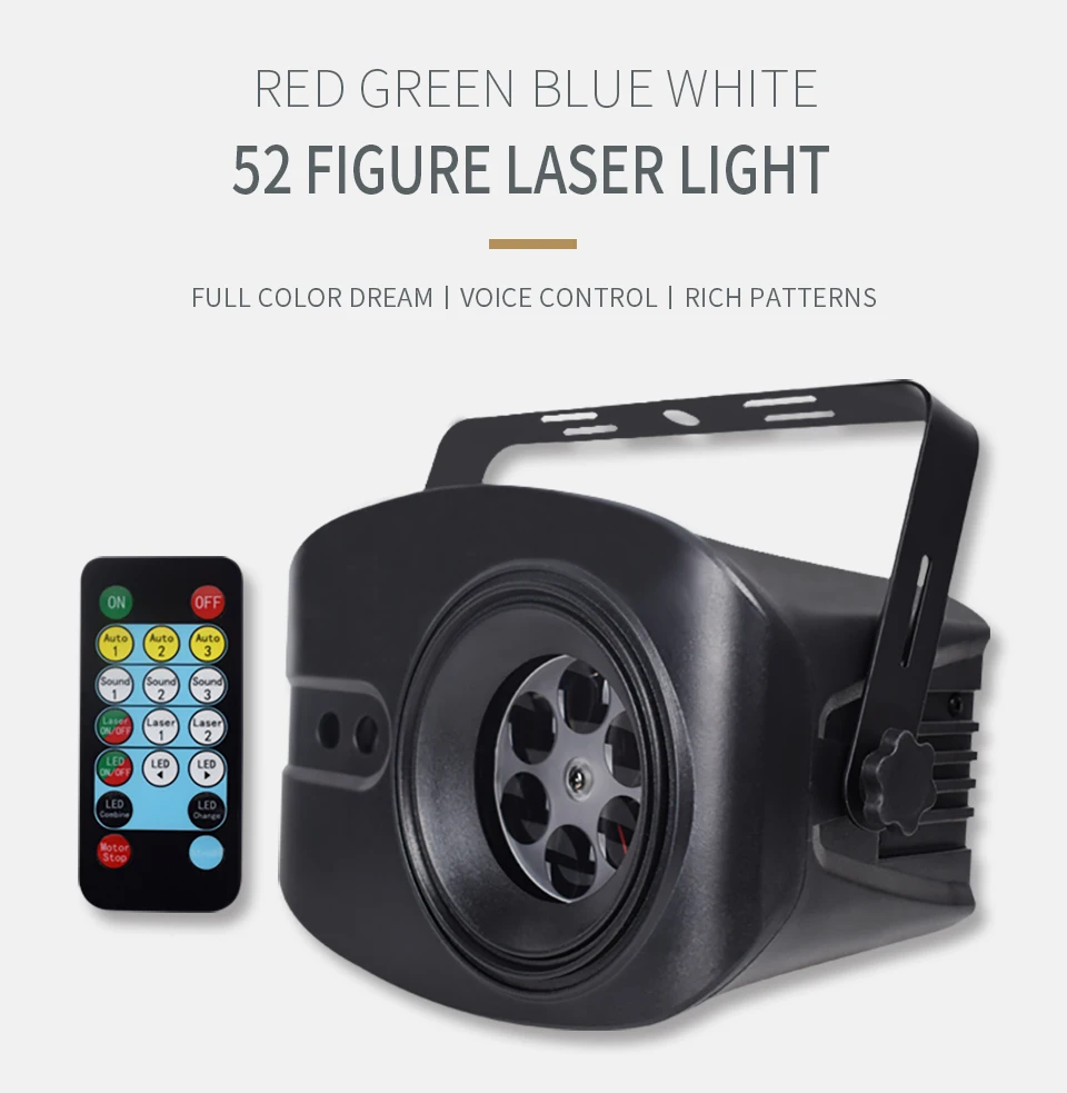 YSH Laser Disco Light Party Lamp Fog Machine Radiation DJ Controller Projecter Led Music Stage Home Decoration Gift RGB Strobe