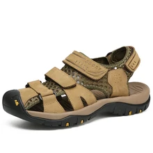 Обувь с отверстиями; Мужская обувь; мужские сандалии из натуральной коровьей кожи; Летние сандалии; Hombre; тапочки; Сабо; Sandles; Новинка; Красивая мужская обувь