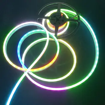 

Size:06mm*13mm/3m/roll neon type addressable 90LEDs/m DC5V SK6812-MINI led pixel strip,waterproof in frosted silicon neon tube