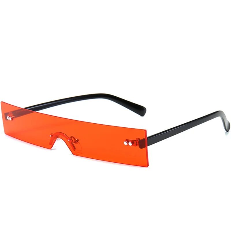 XojoX узкие солнцезащитные очки Для женщин красные прямоугольные солнцезащитные очки Для мужчин модный бренд Винтаж в стиле «хип-хоп» солнцезащитные очки, женские очки UV400 зеркало - Цвет линз: Красный