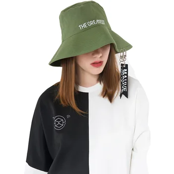 

New Large Brim Sunbonnet Fedoras Summer Beach Hat Sun Hats Women Personality Bucket Hats Female Streamer letter Basin Cap