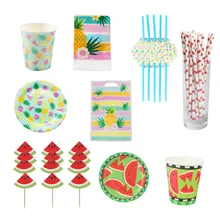 

Cartoon Fruit Watermelon Party Disposable Tableware Set Plate/Napkin/Cups Decor Kids Wedding Birthday Adult Baby Shower Supplies