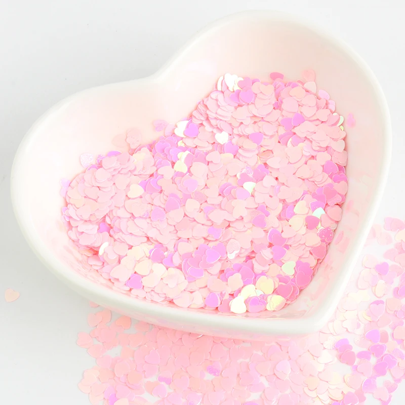 4mm Love Heart Sequins Ultrathin Paillettes Laser Silver Glitter Sequin PET Paillette For Nails Art Wedding PartyDecoration 8g