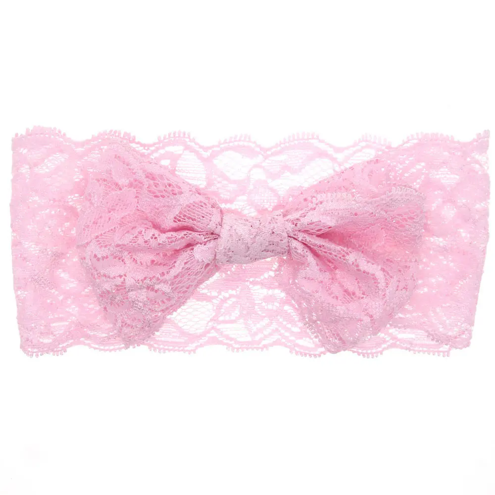 Baby Accessories luxury	 Withe Lace Crystal Bow Flower Baby Headbands for girl Elastic Baby Accessories Kids headwear Newborn hairbands photography prop baby stroller mosquito net