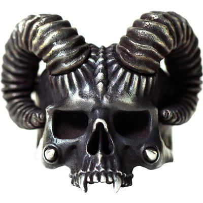 Onlysda Unique Silver Color 316L Stainless Steel Evil Skull Ring Mens Punk Rock  Biker Jewelry Dropshipping OSR289 2