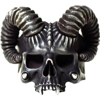 Onlysda Unique Silver Color 316L Stainless Steel Evil Skull Ring Mens Punk Rock  Biker Jewelry Dropshipping OSR289 2
