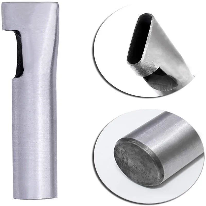 LMDZ 12Pcs Leather Craft Oval Shape Hole Punch Set Leather Hollow Hole Puncher Flat Hole Punch Maker Cutter Chisel Working Tool