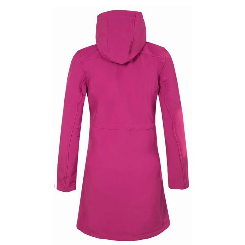 Woman's Coat Outdoor Long Style Fleece Hiking Camping Trekking Casual Sports Hooded Jacket Windbreaker Soft Shell Clothing