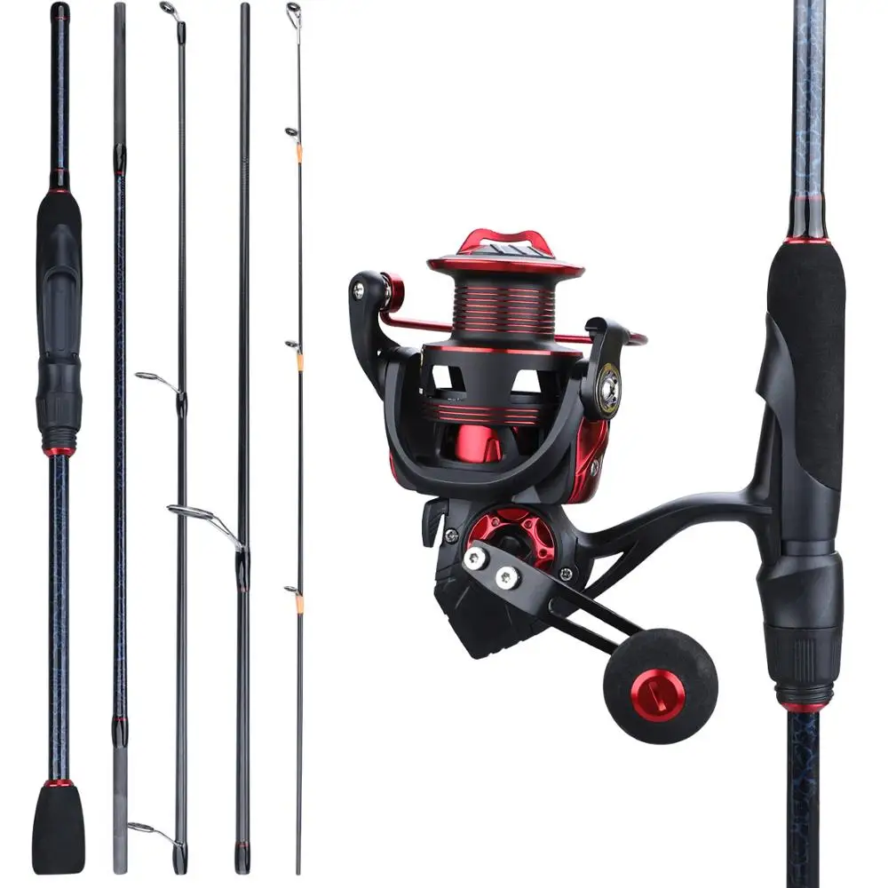 

Sougayilang 1.8-2.4M 5 Sections Spinning Fishing Rod Reel Combo Carbon Fiber Fishing Rod with 12+1BB Spinning Fishing Reel Pesca