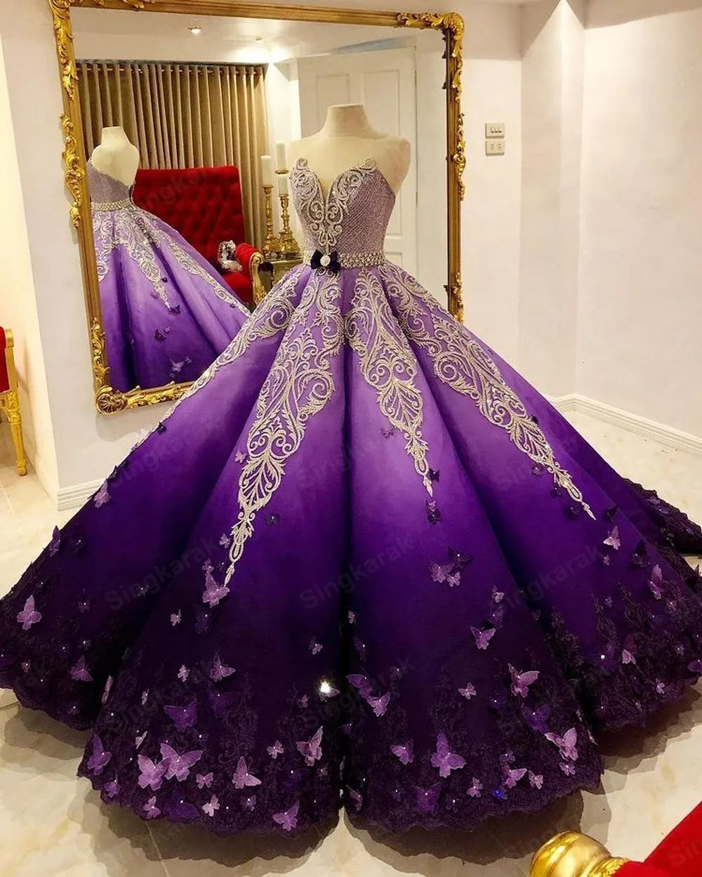 New Arrival Purple Princess Quinceanera Dresses 2021 Butterfly