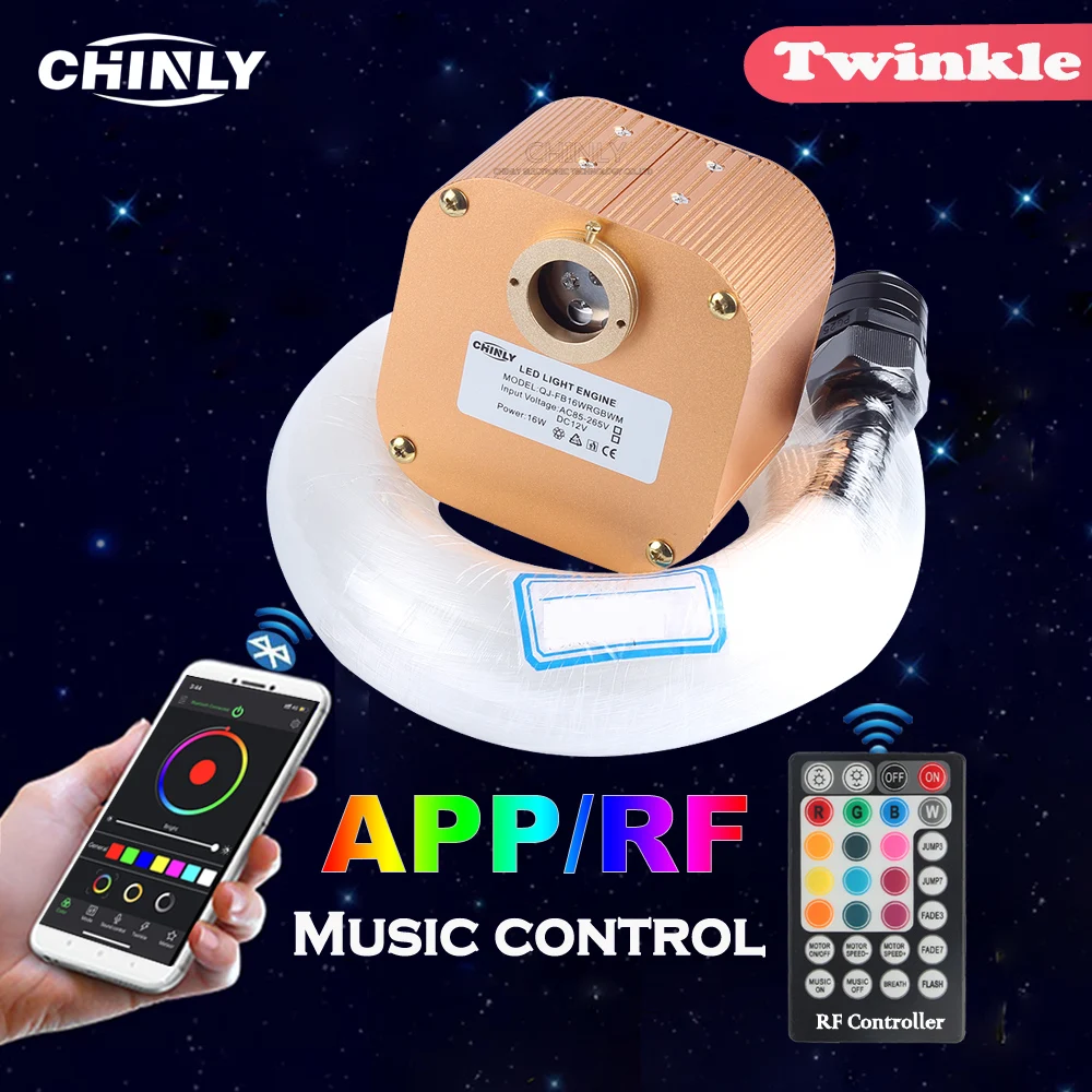  Fiber Optic Light 16W Twinkle Bluetooth APP Smart Control Starry Music Control Car Star LED Light K - 32499314481