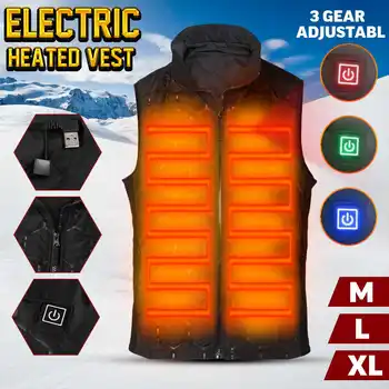 

New Usb Electric Heated Vest Jacket Heating Jacket Ultra-thin Warm Winter Clothes Men Women Thermal Outdoor Sleeveless Vest