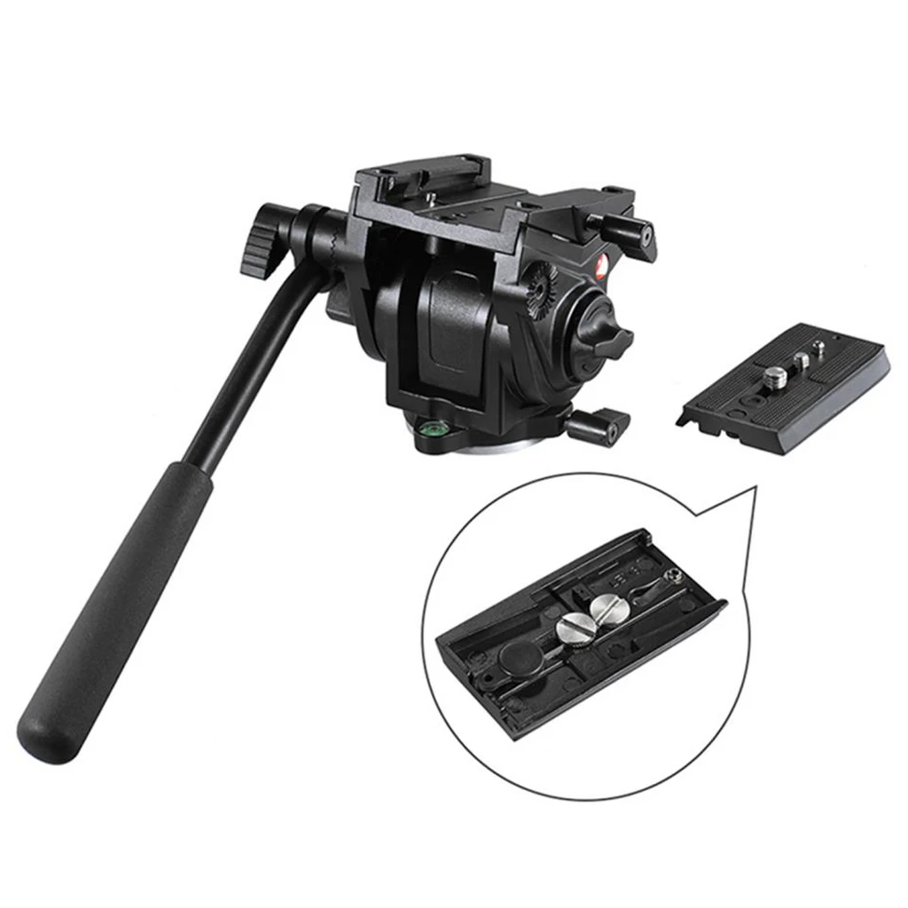 Heavy Duty Fluid Video Tripod Head 1/4&3/8 Screws Release Plate Max Load 5kg Tripod Monopod SLR DSLR Camera Holder Stand