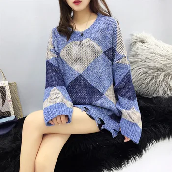 

2019 sweater women's loose autumn winter top thickened Pullover