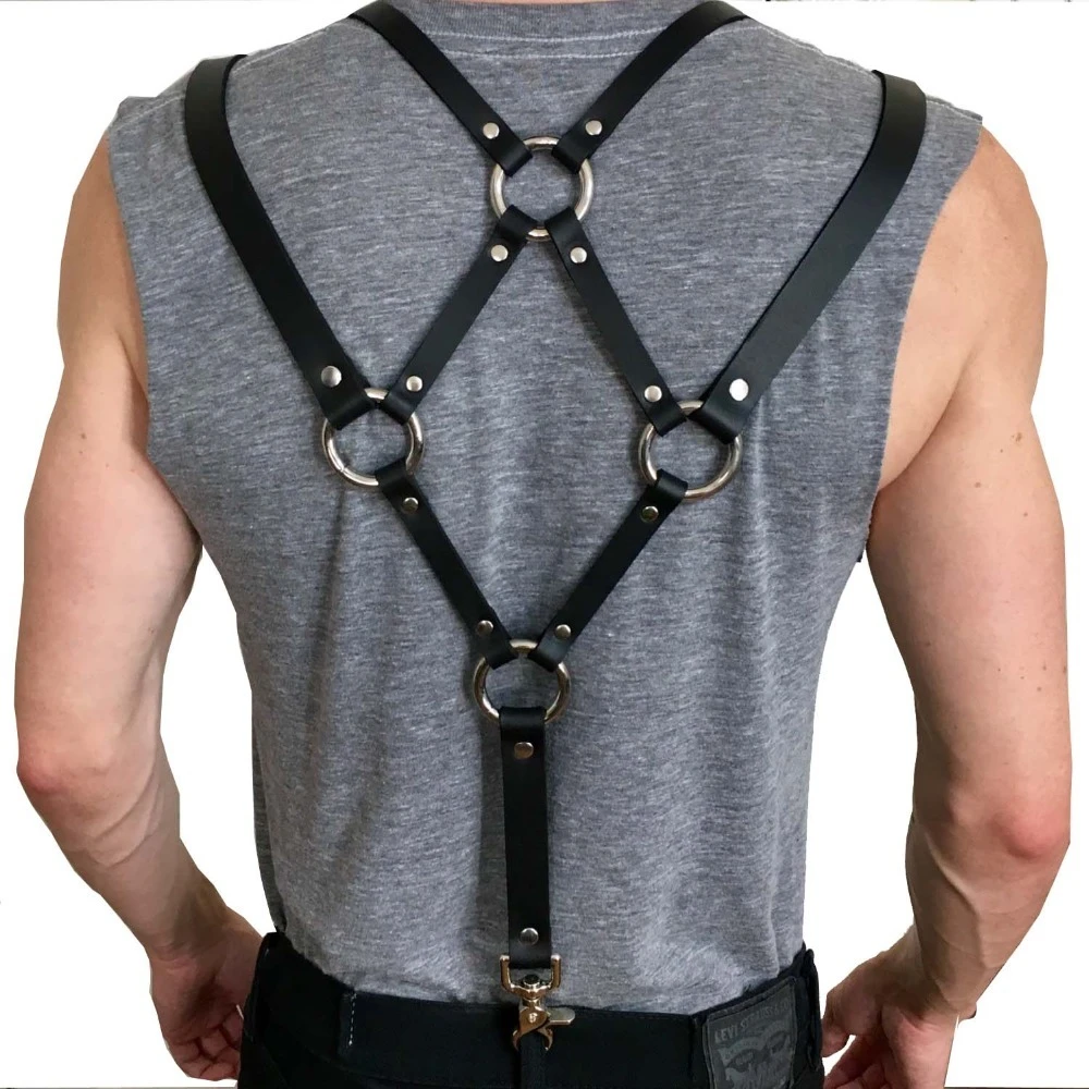 Faux Pu Sexy Harness Lederen Harnas Punk Verstelbare Body Borst Harnas Bretels Cosplay Bdsm Bondage Men Tops - Exotic Accessories - AliExpress