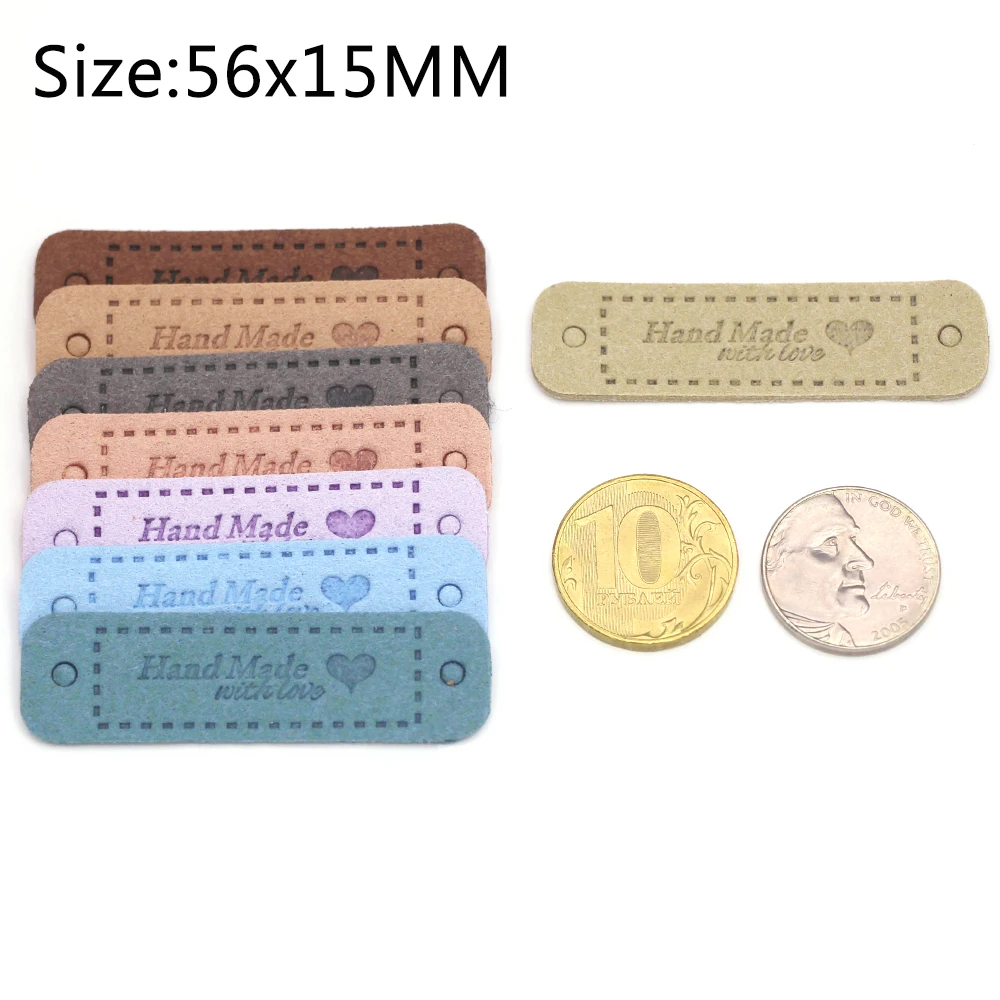 Cloth Handmade Label Embossed Tags For Clothes Flag Label Metal Spikes Garment Sewing Accessories 20Pcs clothing labels garment labels sewing labels fabric tags