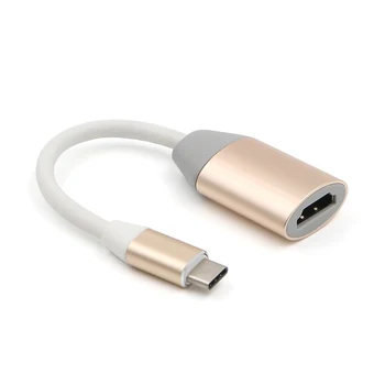 

9cm Type C to HDMI Adapter Cable Gold Type C HDMI Connector Adapter for 12 Inch MacBook MSI Gaming Notebooks