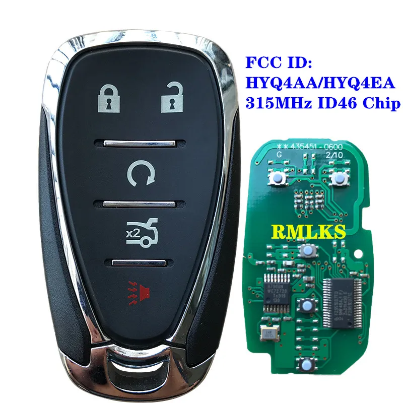Smart Remote Key 315MHz 433MHz ID46 for Chevrolet Cruze Malibu Camaro FCC: HYQ4AA 1551A-4AA P/N:13508769