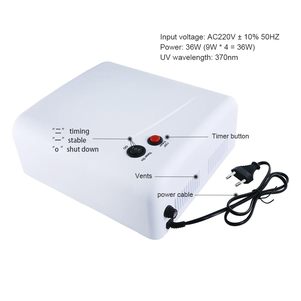 ASHATA Lampe De Lumière UV Ultraviolette,Lampe De Séchage UV
