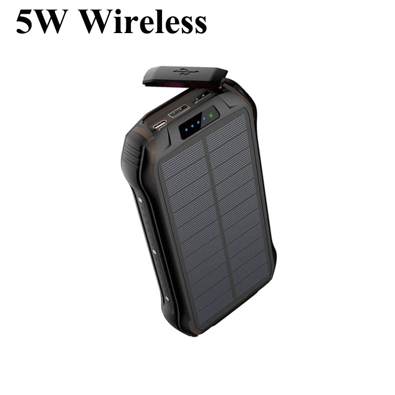 26800mAh Solar Power Bank 10W Fast Qi Wireless Charger For iPhone 12 Xiaomi Samsung Fast Charging Powerbank USB Type C Poverbank charmast Power Bank