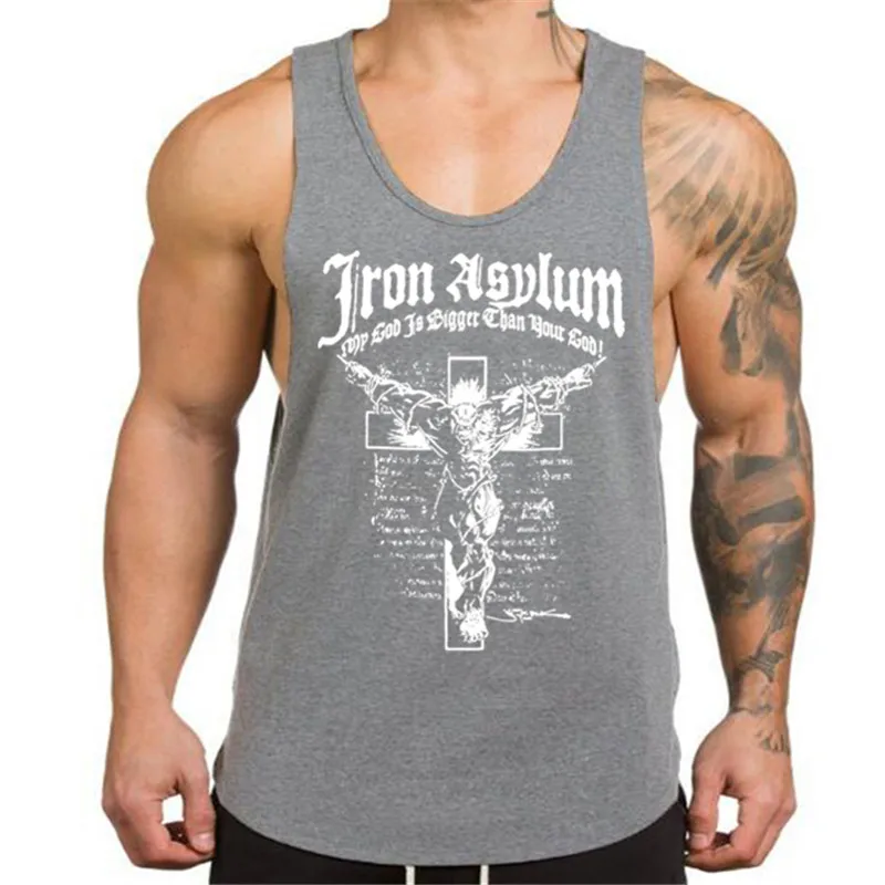 

Gym Muscle Man Tank Top Men Cotton Sport Stringer Sleeveless Top Gyms Tanktop Bodybuilding Fitness Training Vest Male Clothing
