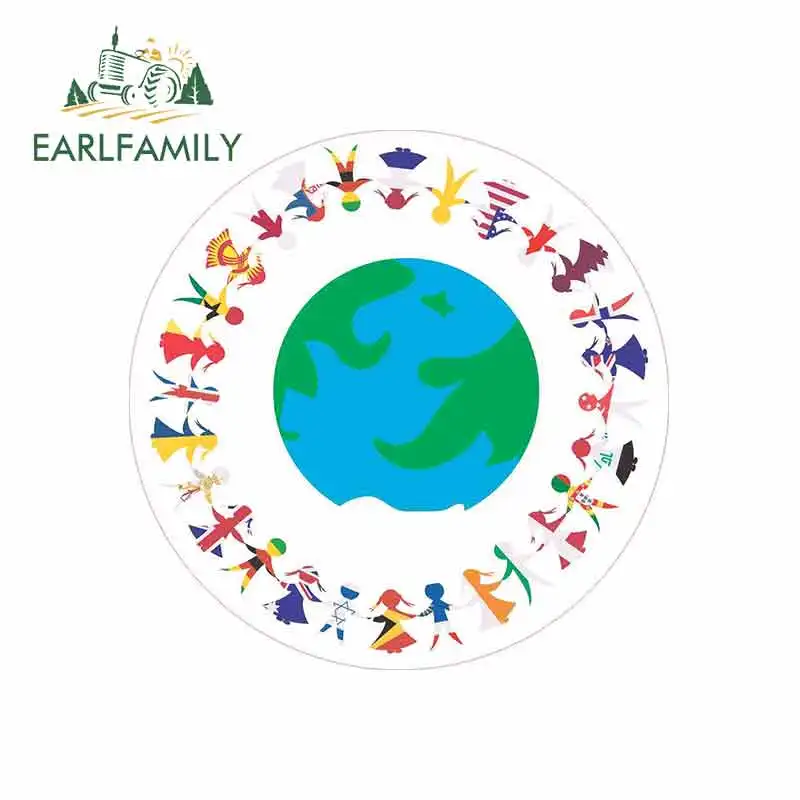 

EARLFAMILY 13cm x 13cm for Flags of The World Flag Funny Car Stickers Vinyl Sunscreen RV VAN Fine Decal JDM Car Accessories