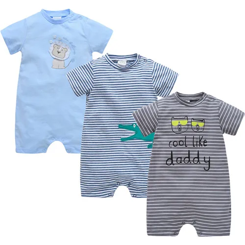 11949899 New Baby Boy Girl Rompers 3 pcs Cotton Short Summer Clothes 0-3 months Newborn body bebe Jumpsuit - Цвет: 11949899