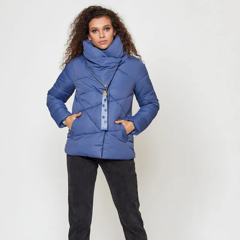 Модное женское зимнее пальто с воротником стойкой/отложным плотный Теплый