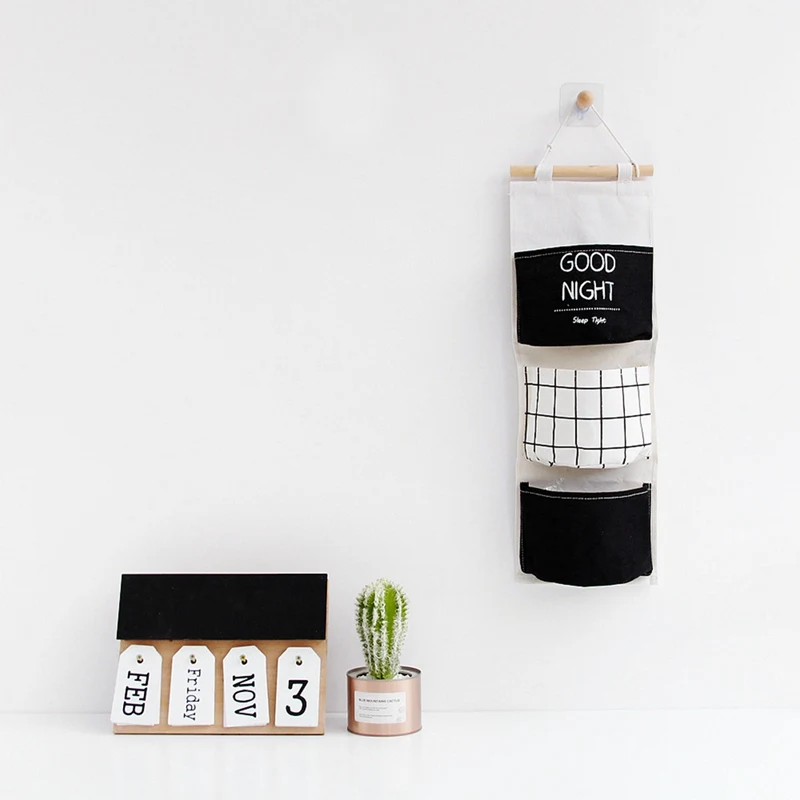Wall Hanging Bag Simple Cloth Art Storage Hanging Bag Portable hang bag