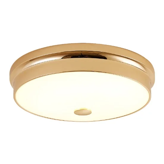 

Golden round crystal ceiling lamp LED wrought iron bedroom lamps modern minimalist corridor aisle lighting balcony lights